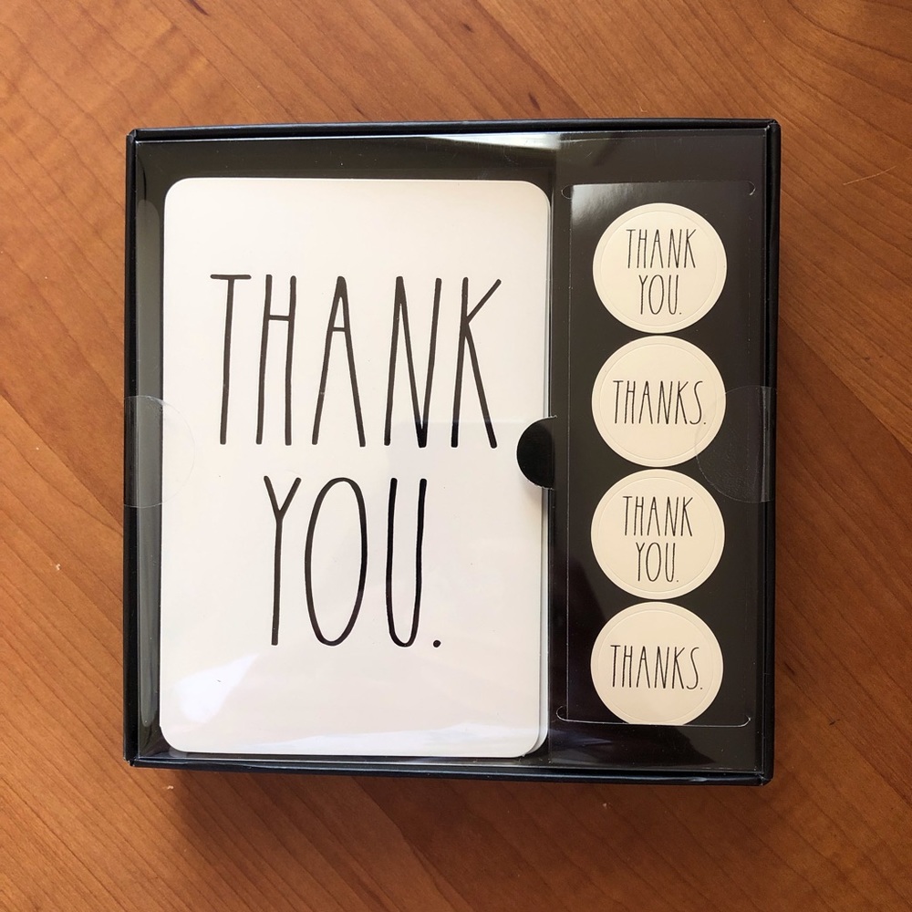 Rae Dunn Thank You Notecard Set New In Box
